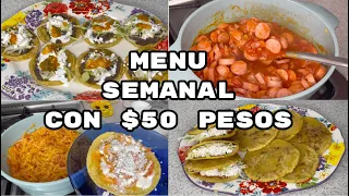 MENU SEMANAL CON $50 PESOS MAS BARATO IMPOSIBLE!!!/ABI CEA