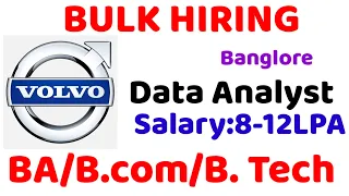 Data analyst Jobs in banglore||Volvo latest bulk recruitment banglore||Jobs in Telugu||MNC Jobs