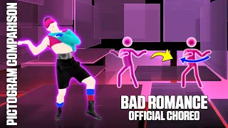 PICTOGRAM COMPARISON - BAD ROMANCE OFFICIAL CHOREO | JUST DANCE 2015 x JUST DANCE +