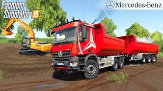 Farming Simulator 19 - MERCEDES-BENZ AROCS 3245 Dump Truck Moving Dirt