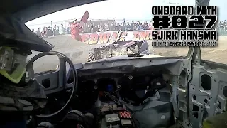 Onboard #827 Sjirk Hansma - Unlimited Banger Racing Speedway Emmen 30-3-2019