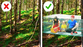 WHAT A SMART MOM! We Made A TENT Just From Plastic Wrap! YOU NEED TO TRY THESE BUSHCRAFT HACKS?