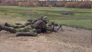 Swedish soldiers training with KSP 58B