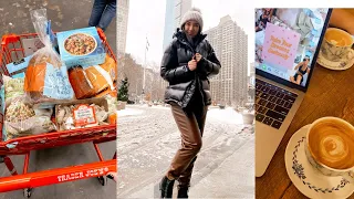 week in my life in the CITY | trader joes haul, coffee shop, storytime + virtual date!