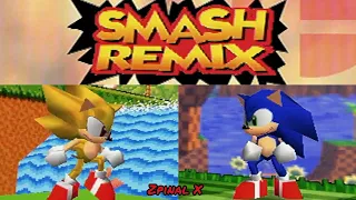 SONIC IN SMASH REMIX 1.1.0 - NEW STAGES - REAL N64 GAMEPLAY