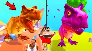 SHINCHAN and CHOP and AMAAN Playing DINOSAUR GAME to get T-REX Mecha Godzilla NOOB vs PRO vs HACKER