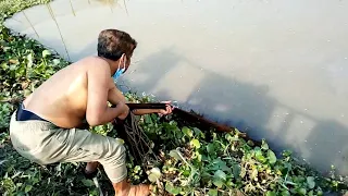 Cast Net Fishing In Village Pond | Traditional Cast Net Fishing | Most Unbelievable Cast Net Fishing