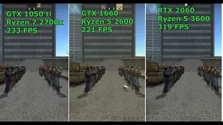 CSGO Benchmark Rtx 2060 Ryzen 5 3600 vs Gtx 1660 Ryzen 5 2600 vs Gtx 1050ti Ryzen 7 2700x