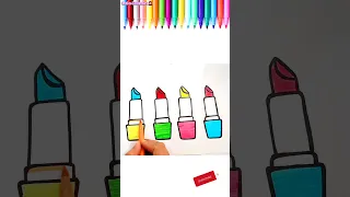 Rainbow lipsticks drawing #shorts #coloring #drawing