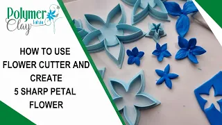 How to use flower cutter with polymer clay and create 5-petal flower