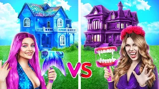 Défi de la Maison d'Une Seule Couleur! Sirène VS Vampire!