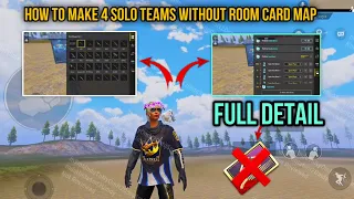 How to Make 4 Solo Teams Without Room Card MAP in WOW MODE - Full Detail