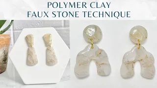 Polymer Clay Earrings | Faux Stone Technique  | DIY Earrings | Trendy Earrings