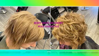 Body Wave On Short Pixie Angled Hairstyle - Before & After