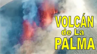 🌋VOLCÁN DE LA PALMA🌋 Imágenes ESPECTACULARES 🔴ERUPCIÓN, cráter, lava y lluvia de piroclastos⬜🟦🟨