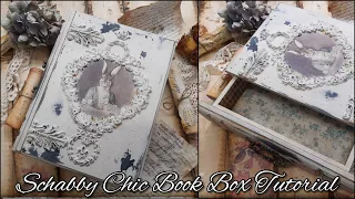 Shabby chic book box ♡🐄♡Tutorial Decoupage