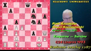 Szachy.Kasparow pokonał Barejewa. C24. RS.1287.