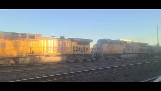 Union Pacific 7694 leads a manifest in Roseville, CA