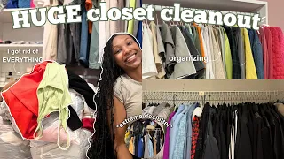 HUGE CLOSET CLEANOUT 2024!! decluttering, organizing and getting rid of everything