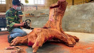 Many People Do Not Believe This Carpenter Made Chairs From Strange Tree Trunks. Woodworking Projects