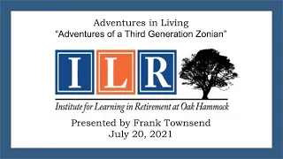 Adventures in Living - Frank Townsend - July 20