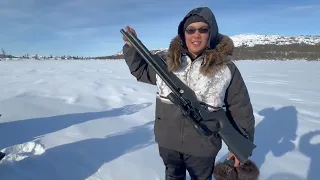 1 night at our cabin in Tasiujakuluk, ice fishing for lake trouts & speckled trouts