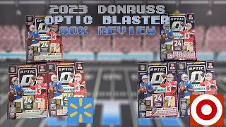 FINALLY HERE! 2023 Donruss Optic Blaster Box Review! 3 Target (Pink) Vs 3 Walmart (Purple Shock)!