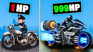 Every time I crash my police bike gets faster in GTA 5