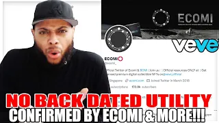 NO VEVE BACK DATED UTILITY CONFIRMED BY ECOMI, VEVEVERSE EXPECTATIONS, OMI TOKEN BUY OPPORTUNITY!!!