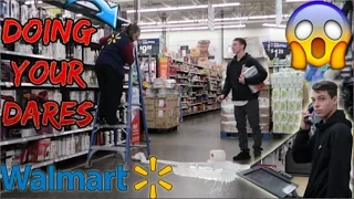 DOING YOUR DARES IN WALMART 5 (GALLON SMASH NEAR WORKER!)