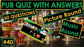 #40 PUB QUIZ. NEW 2021. Music, picture and connection rounds.