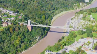 Aerial Footage over Bristol and the Clifton Suspension Bridge