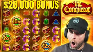 I did a $280 SPIN and IT BONUSED on the *NEW* CONQUEROR SLOT!! INSANE TUMBLES!! (Bonus Buys)