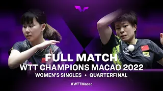 FULL MATCH | CHEN Xingtong vs WANG Yidi | WS QF | WTT Champions Macao 2022