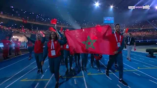لحضة دخول المغاربة الى ملعب وهرن في ألعاب البحر الأبيض المتوسط