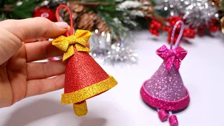 DIY Christmas Bell From Glitter Foam Sheet🎄Christmas ornaments🎄Idea decor Christmas tree craft