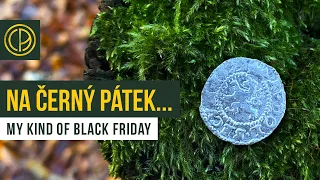 White penny on black Friday - metaldetecting a steep slope path