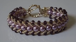 How to make a beautiful and easy pearl bracelet- flat spiral stitch