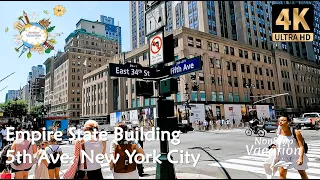 Empire State Building - 5th Avenue Manhattan NEW YORK City | Walking Tour NYC Fifth Avenue [4K]