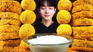 ASMR MUKBANG BHC사이드 전메뉴 뿌링치즈볼 멘보샤 감자튀김 파티 먹방/ BHC SIDE&CHICKEN CHEESE BALL FRIED SHRIMP EATING SOUND