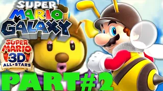 BEE MARIO!  | Super Mario Galaxy Walkthrough - Part 2 Honeyhive Galaxy (Super Mario 3D All Stars)