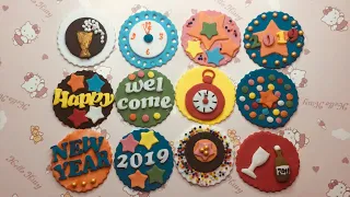 NEW YEAR TOPPERS | HOW TO MAKE NEW YEAR CUPCAKE TOPPERS |EASY NEW YEAR TOPPER | BY SK