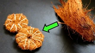 DIY Coconut Fiber Craft Idea | Best Out of Waste Coconut Fibers | DIY Dishwashing Scrubber