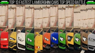 NEED FOR SPEED UNBOUND | TOP 13 FASTEST LAMBORGHINI CARS TOP SPEED BATTLE | ALL LAMBORGHINI CARS