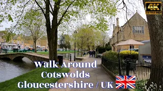 Cotswolds - Gloucestershire / UK, Walk Around, 4K City Tour - Spring 2024 (Daytime) 🇬🇧