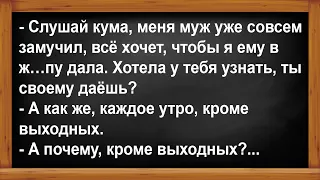 Почему кума даёт своему мужу каждое утро, кроме выходных?... Анекдоты! Юмор! Позитив!