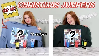 PAINTING POP ART CHRISTMAS JUMPERS *Twin Telepathy 3 Colour Challenge! Ruby and Raylee