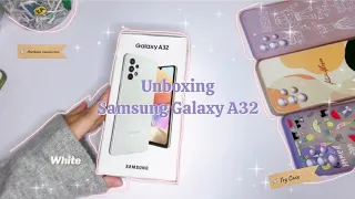 Unboxing samsung galaxy A32 (white) 4G 128Gb + Accesories + Aesthetic homescreen // indonesia