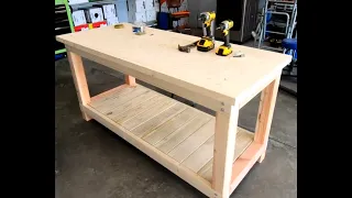 Garage Workshop Woodworking Strong Heavy Duty Work Table Inexpensive Easy DIY