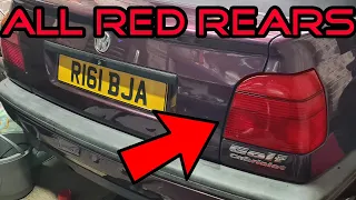 HELLA ALL REDS ON MY MK3 GOLF CABRIO! DIY - ep5